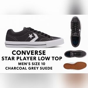 🔥 Converse Star Player Low Top – Men’s Size 10 | Charcoal Grey Suede NEW